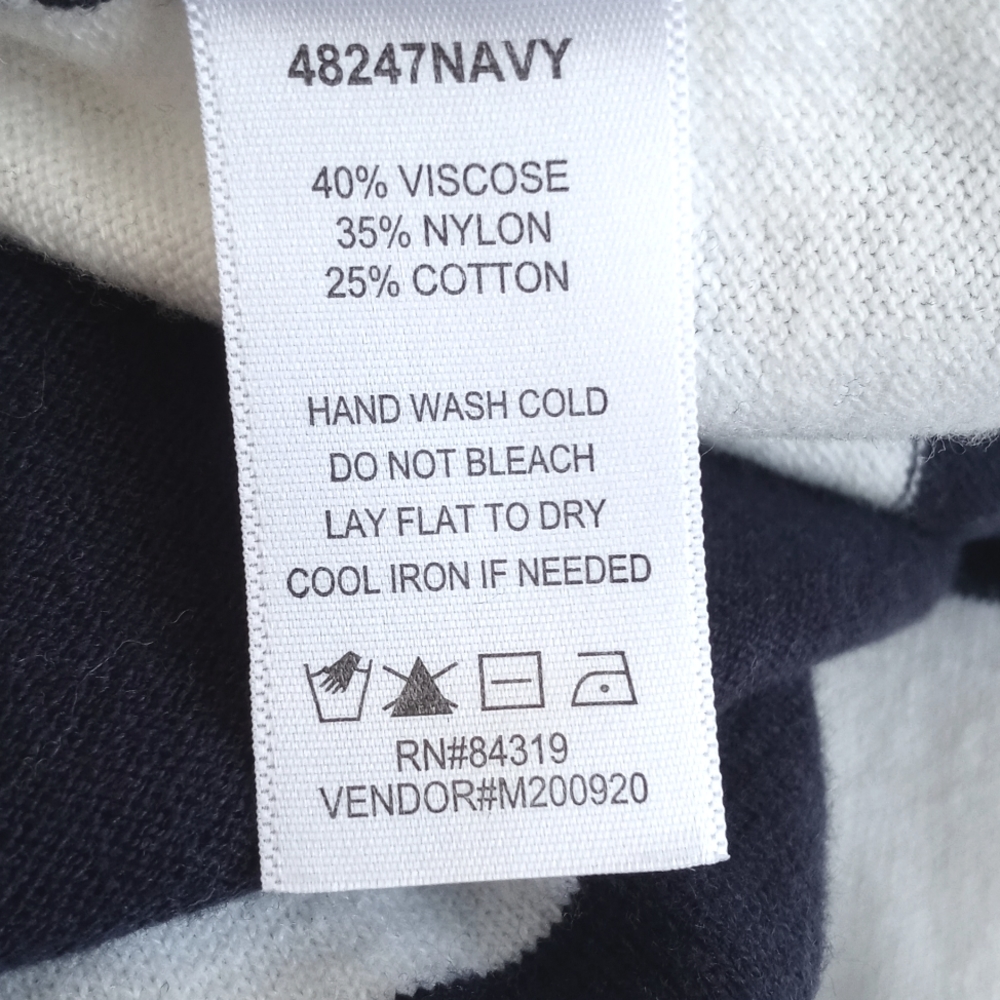 Cyrus Navy & White Stripe Sailing Yacht/ Boat Long Sleeve Nylon Blend Sweater M - Picture 9 of 13